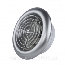Надтонкий витяжний вентилятор для стелі MMotors ММ 100 60 м3/год круглий срібло зі зворотним клапаном