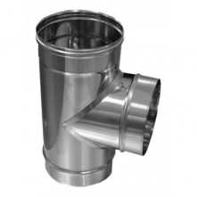 Труба-трійник з нержавіючої сталі, кут з'єднання труб-90°, товщина стінки-0,5 мм 180 мм